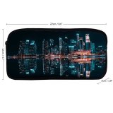 yanfind Pencil Case YHO Pang Yuhao Singapore City Skyscrapers  Architecture Night  City Lights Reflection Zipper Pens Pouch Bag for Student Office School