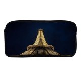 yanfind Pencil Case YHO Samuele Giglio Architecture Eiffel   France Dark Night Lights  Structure Zipper Pens Pouch Bag for Student Office School