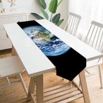 Yanfind Table Runner Space Earth IOS Everyday Dining Wedding Party Holiday Home Decor
