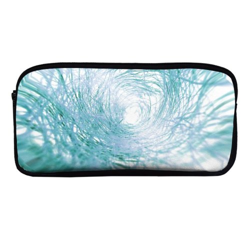 yanfind Pencil Case YHO Texture Speed Azure Warp Wire Art Cone  Turquoise Zone Trap Turning Zipper Pens Pouch Bag for Student Office School