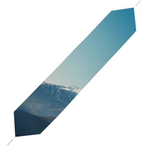 Yanfind Table Runner Mountains Winter Daytime Glacier Mountain Range Everyday Dining Wedding Party Holiday Home Decor