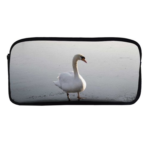 yanfind Pencil Case YHO Winter Frozen Ducks Atmospheric Reflection  Beak Geese Duck Swans Bird Zipper Pens Pouch Bag for Student Office School