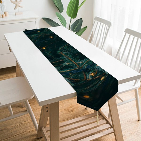 Yanfind Table Runner Celebrations Christmas Pine Trees Decoration LED Lights Christmas Decoration Everyday Dining Wedding Party Holiday Home Decor