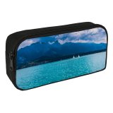 yanfind Pencil Case YHO Olivier Miche Lake Thun Mountains Daytime Sailing Boats Zipper Pens Pouch Bag for Student Office School