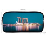 yanfind Pencil Case YHO Pang Yuhao Marina Bay Sands Singapore Hour Night  City Lights Reflection Zipper Pens Pouch Bag for Student Office School