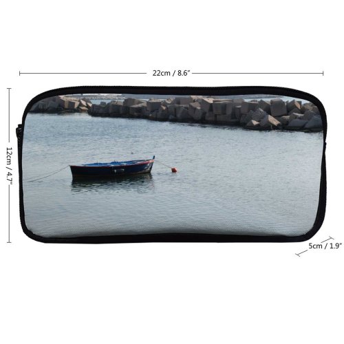 yanfind Pencil Case YHO Vehicle Calm Vessel Tourism Coast Sea Boat Ocean Anchor Fishing Salerno Watercraft Zipper Pens Pouch Bag for Student Office School