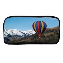 yanfind Pencil Case YHO Winter Sky Vehicle Balloon Ballooning  Sky Hot  Fly  Landforms Zipper Pens Pouch Bag for Student Office School