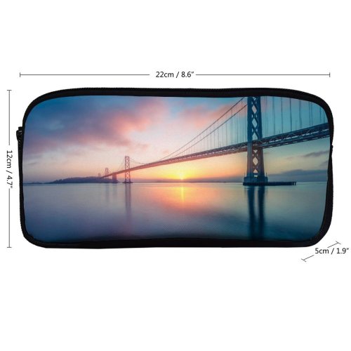 yanfind Pencil Case YHO Oakland Bay   Francisco California Sunrise Exposure Landscape Zipper Pens Pouch Bag for Student Office School