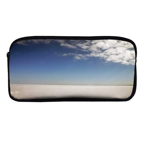 yanfind Pencil Case YHO Winter Frozen Horizon Natural Cloud Sky Ocean Clouds Sand Daytime Lake Atmosphere Zipper Pens Pouch Bag for Student Office School