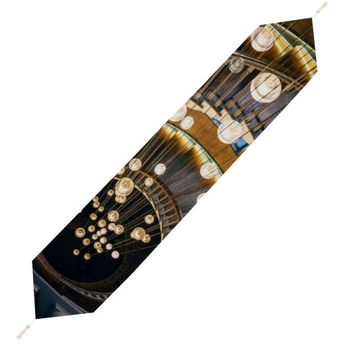 Yanfind Table Runner Andrew Campbell Architecture Wooden Stairs Spiral Staircase Hanging Lights Chandelier Modern Lighting Everyday Dining Wedding Party Holiday Home Decor