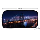 yanfind Pencil Case YHO Zac Ong Williamsburg  Suspension  York City City Lights Night Cityscape Zipper Pens Pouch Bag for Student Office School