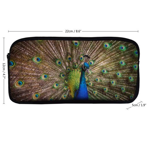 yanfind Pencil Case YHO Paul Carmona  Peafowl Beautiful Feathers Closeup Bird Colorful Zipper Pens Pouch Bag for Student Office School