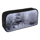 yanfind Pencil Case YHO Winter Trees Twig Tree Branch Blizzard Frost Winter Freezing Michigan Snow Atmospheric Zipper Pens Pouch Bag for Student Office School