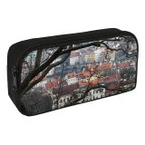 yanfind Pencil Case YHO Winter Spring Prague Area Woody Plant Branch City Leaf Tree Tree Architecture Zipper Pens Pouch Bag for Student Office School