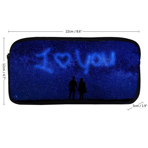yanfind Pencil Case YHO Gerd Altmann Love I Love You Starry Sky Couple Silhouette Heart Valentines Zipper Pens Pouch Bag for Student Office School
