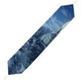 Yanfind Table Runner Winter Moon Frozen Forest Village Snowfall Everyday Dining Wedding Party Holiday Home Decor