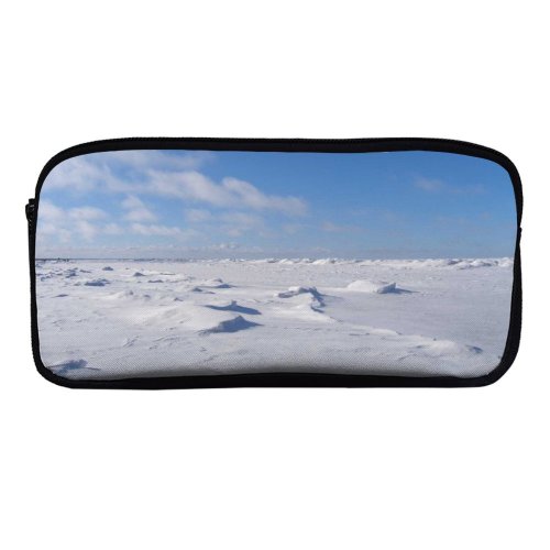 yanfind Pencil Case YHO Winter Footprints Sky Winter Natural  Dreams Cloud Sky  Ocean Snow Zipper Pens Pouch Bag for Student Office School