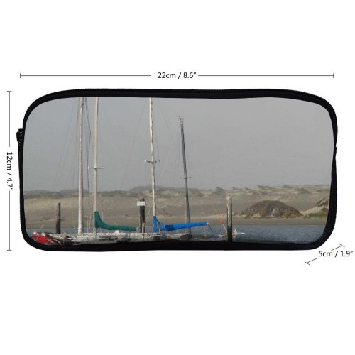 yanfind Pencil Case YHO Watercraft Ocean Transportation Mast Sailboat Sail Boat Vehicle Ship Sailboat Calm Morro Zipper Pens Pouch Bag for Student Office School