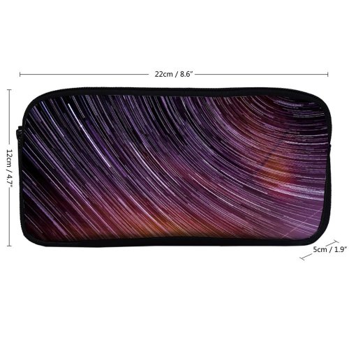 yanfind Pencil Case YHO Space  Trails Timelapse Astronomy Outer Space Night Sky Exposure Science Purple Zipper Pens Pouch Bag for Student Office School