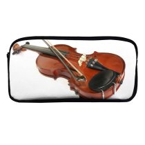 yanfind Pencil Case YHO Violin Family Violone Violin Bowed Musical Tololoche Instrument Classical String Bass Fiddle Zipper Pens Pouch Bag for Student Office School