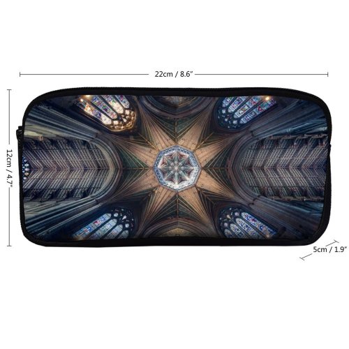 yanfind Pencil Case YHO Otto Berkeley Ely Cathedral Ancient Architecture Cathedral Dome Stained Glass United Zipper Pens Pouch Bag for Student Office School