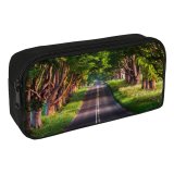 yanfind Pencil Case YHO Sven Muller Blandford Road Empty Road Trees Landscape Woods Greenery Scenery Zipper Pens Pouch Bag for Student Office School