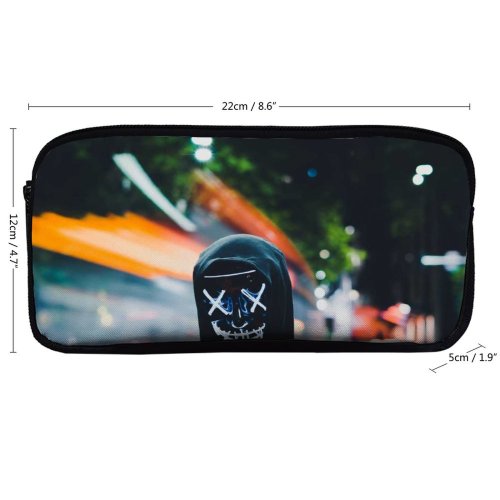 yanfind Pencil Case YHO Persons Neon Hoodie Anonymous Zipper Pens Pouch Bag for Student Office School