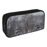 yanfind Pencil Case YHO Winter Winter Natural Atmospheric Landscape Branch Snow Tree Frost Trees Freezing Silouette Zipper Pens Pouch Bag for Student Office School