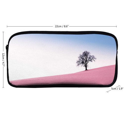 yanfind Pencil Case YHO Solitude Tree Clear Sky Landscape Surreal Sand Desert  Scenery Zipper Pens Pouch Bag for Student Office School