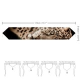 Yanfind Table Runner Black Dark Leopard Wildcat Wildlife Closeup Everyday Dining Wedding Party Holiday Home Decor