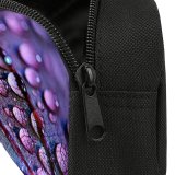 yanfind Pencil Case YHO Purple Leaf Dew Drops Macro Droplets Zipper Pens Pouch Bag for Student Office School