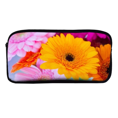 yanfind Pencil Case YHO Skitterphoto Flowers Gerbera Daisy Flower Closeup Macro Blurred Selective Focus Vibrant Colorful Zipper Pens Pouch Bag for Student Office School