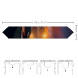 Yanfind Table Runner Hmetosche Sunset Boat Lake Reflections Dawn Mountains Fog Trees Everyday Dining Wedding Party Holiday Home Decor