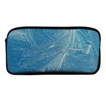 yanfind Pencil Case YHO Winter Texture Frost  Azure Frost Zipper Pens Pouch Bag for Student Office School