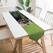 Yanfind Table Runner Fir Images Land Building Grassland Cabin Grass Plant Outdoors Tree Free Abies Everyday Dining Wedding Party Holiday Home Decor