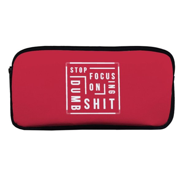 yanfind Pencil Case YHO Samarth Gupta Quotes Stop Focusing Dumb Shit Popular Quotes Typography Zipper Pens Pouch Bag for Student Office School