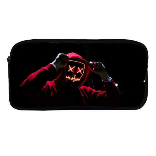 yanfind Pencil Case YHO Sebastiaan Stam Black Dark LED Dope Night Anonymous Hoodie Dark Zipper Pens Pouch Bag for Student Office School