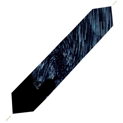 Yanfind Table Runner Space Star Trails Silhouette Exposure Outer Space Night Time Astronomy Everyday Dining Wedding Party Holiday Home Decor