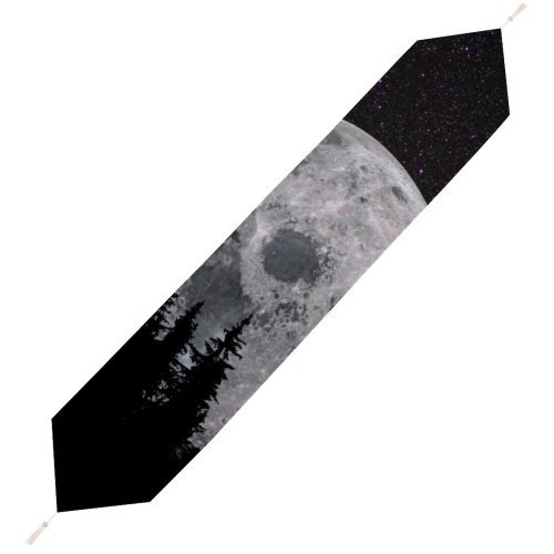 Yanfind Table Runner Black Dark Moon Forest Night Dark Starry Sky Everyday Dining Wedding Party Holiday Home Decor