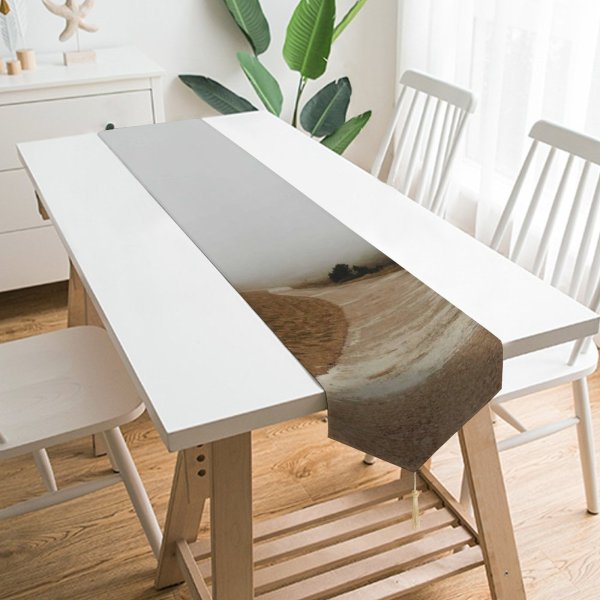 Yanfind Table Runner Turó Images Del Path Fog Muddy Spain Trail Mist Landscape Hilly Barcelona Everyday Dining Wedding Party Holiday Home Decor