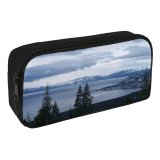 yanfind Pencil Case YHO Winter Highland Lake Atmospheric Wilderness Cloud  Sky  Landforms Vacation Tree Zipper Pens Pouch Bag for Student Office School