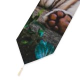 Yanfind Table Runner Smit Patel Tiger Forest Leaves Dark Big Cat Predator Wildlife Greenery Everyday Dining Wedding Party Holiday Home Decor