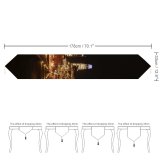 Yanfind Table Runner Black Dark San Francisco City Cityscape Night Time City Lights Skyscrapers Waterfront Everyday Dining Wedding Party Holiday Home Decor
