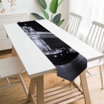 Yanfind Table Runner William Warby Black Dark Tower Bridge London River Thames Dark Lights Cityscape Everyday Dining Wedding Party Holiday Home Decor