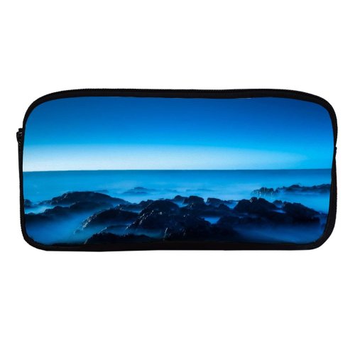 yanfind Pencil Case YHO Seascape Horizon Clear Sky Ocean Rocks Sunrise Dawn Sky Zipper Pens Pouch Bag for Student Office School