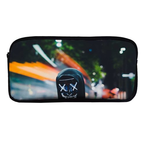 yanfind Pencil Case YHO Persons Neon Hoodie Anonymous Zipper Pens Pouch Bag for Student Office School