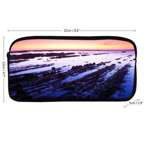 yanfind Pencil Case YHO Romain Guy Fitzgerald Marine California USA  Beach Rocks Sunset Purple Sky Zipper Pens Pouch Bag for Student Office School