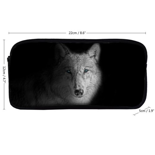 yanfind Pencil Case YHO Randy Rodriguez Black Dark Wolf Beast Wild Wolf Zipper Pens Pouch Bag for Student Office School
