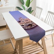 Yanfind Table Runner Valletta Cityscape Malta Capital City Heritage Ancient Island Everyday Dining Wedding Party Holiday Home Decor