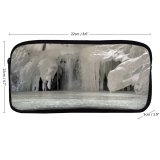 yanfind Pencil Case YHO Winter Icicle Cave Landscape    Frost Winter Freezing Formation Snow Zipper Pens Pouch Bag for Student Office School